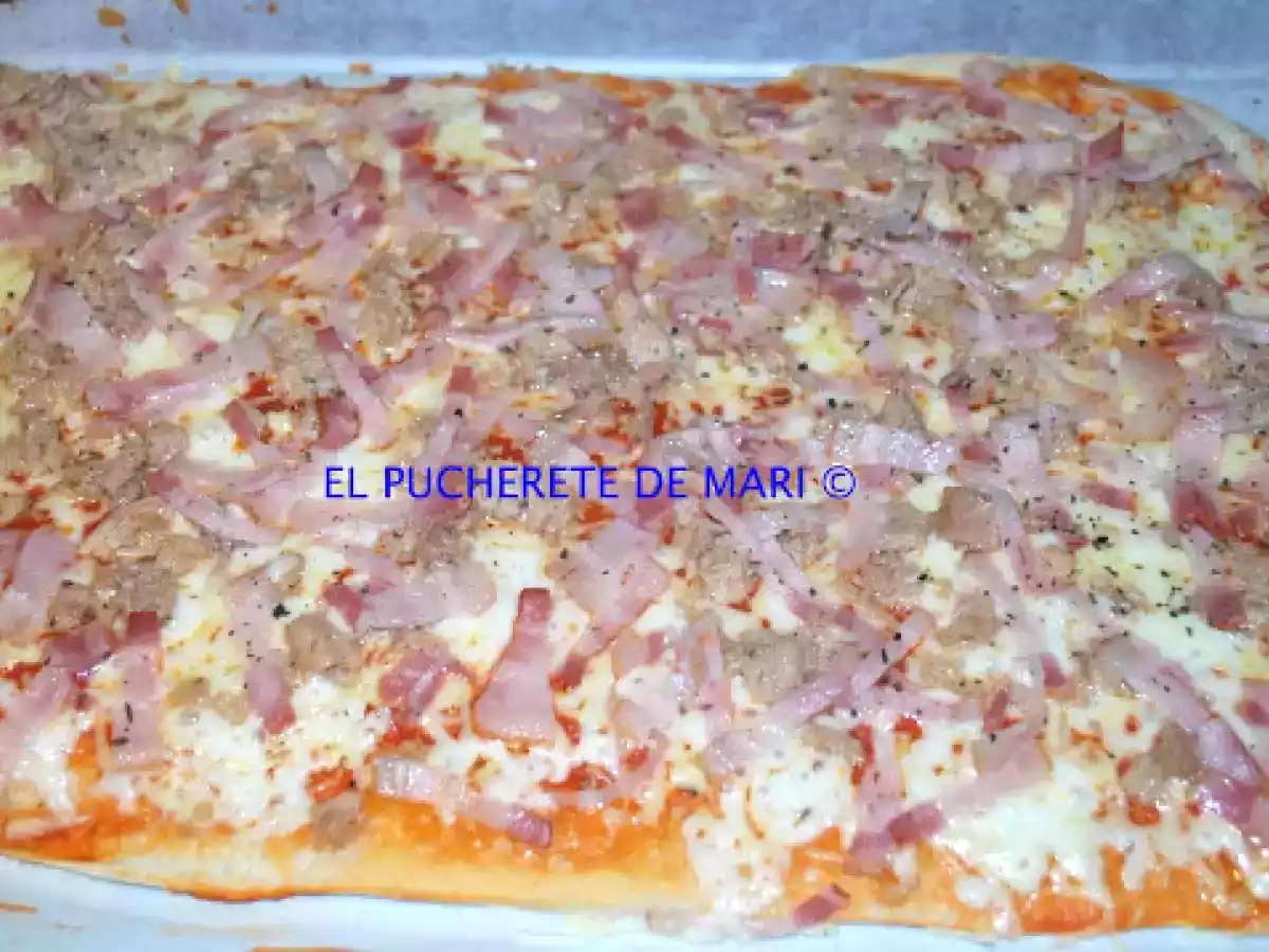 Pizza de atún y bacón - foto 3
