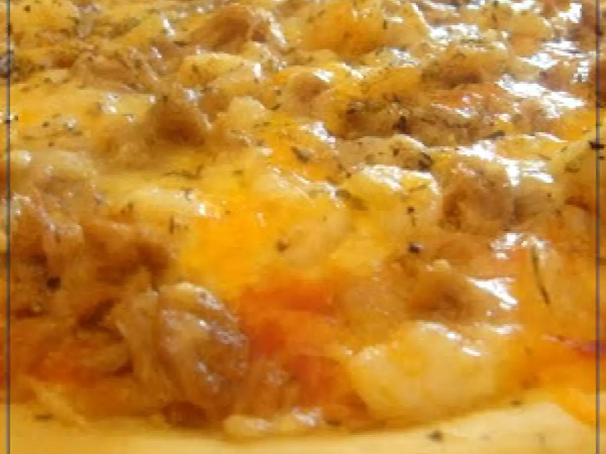 Pizza de atún y gambas