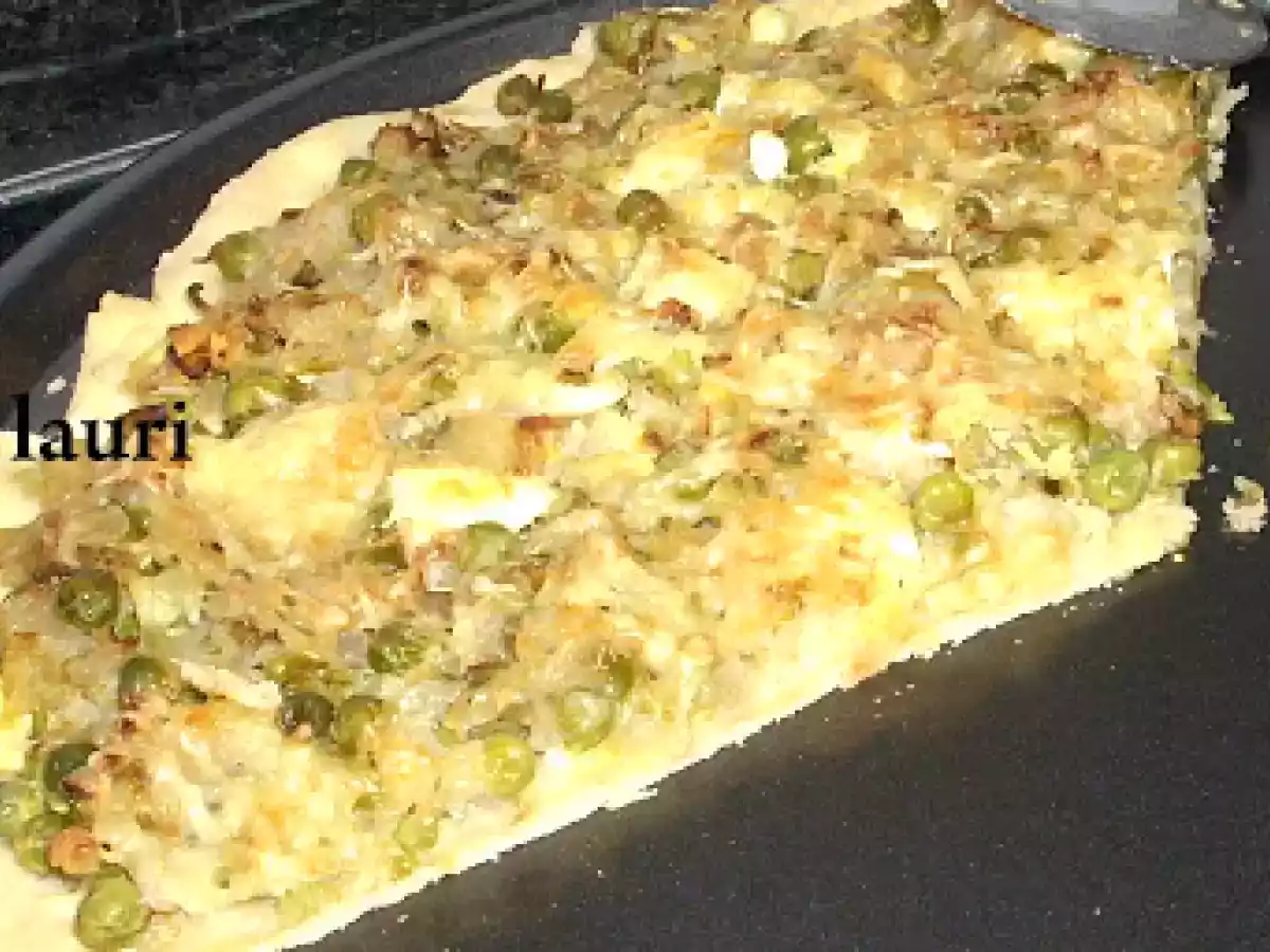 PIZZA DE CEBOLLA, GUISANTES Y TOQUE DE LECHUGA - foto 3