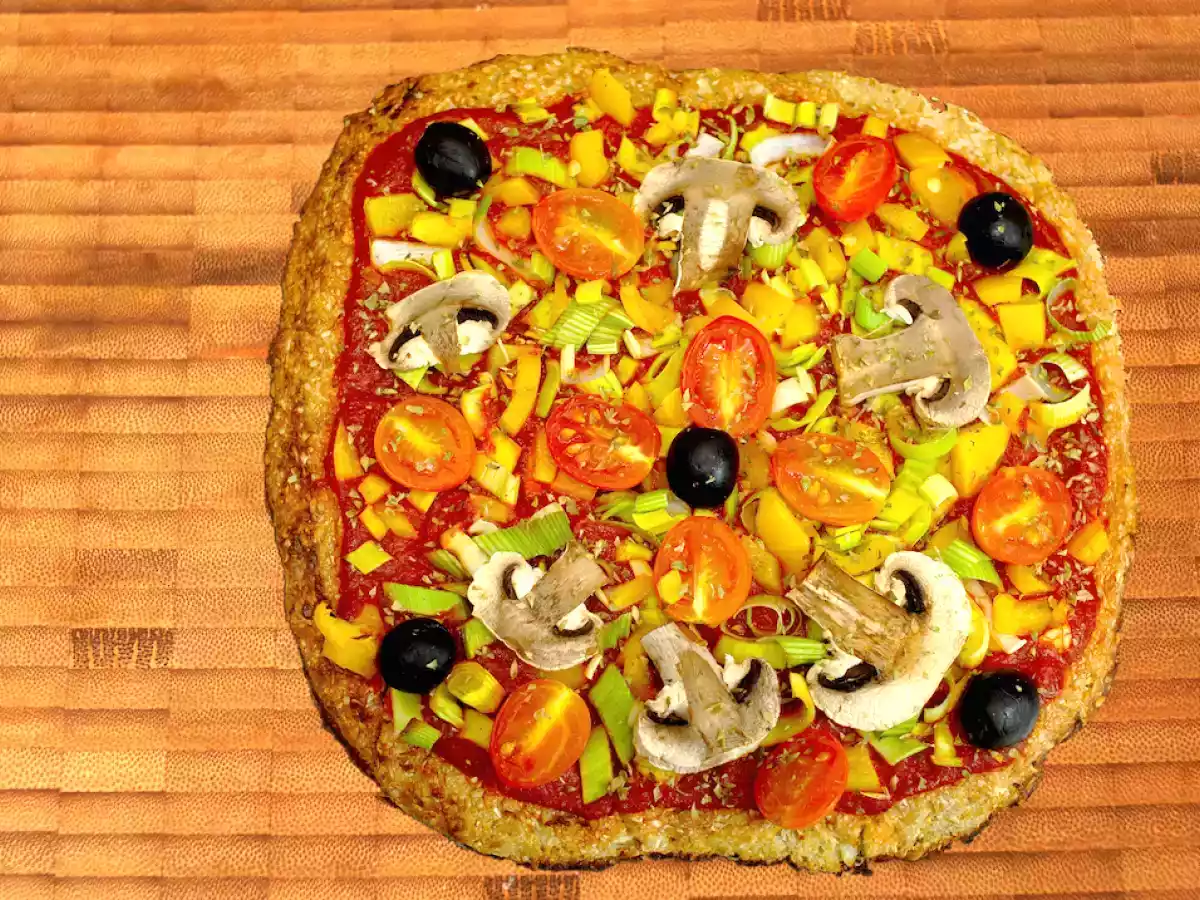 Pizza de coliflor vegana, FitKen