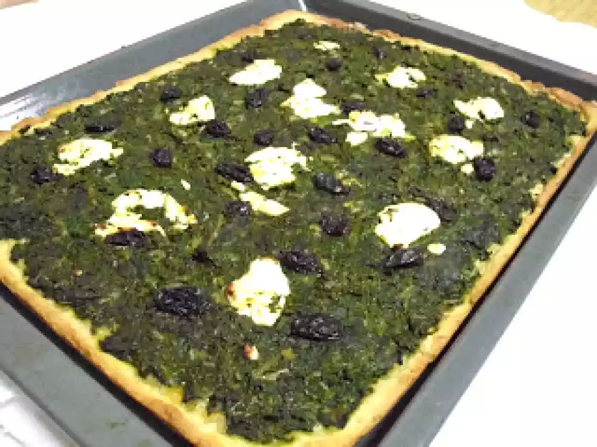 Pizza de espinacas y queso de cabra