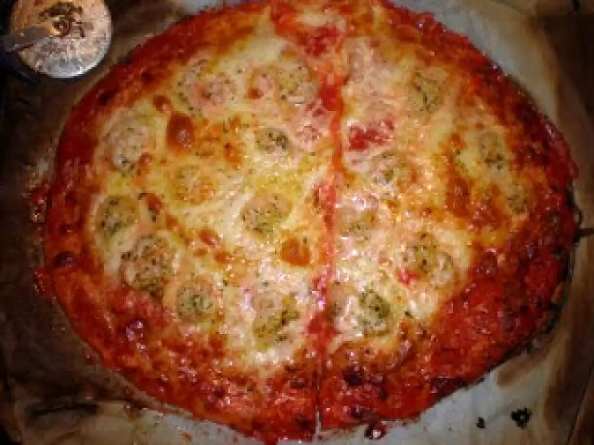 Pizza de gambas al ajillo