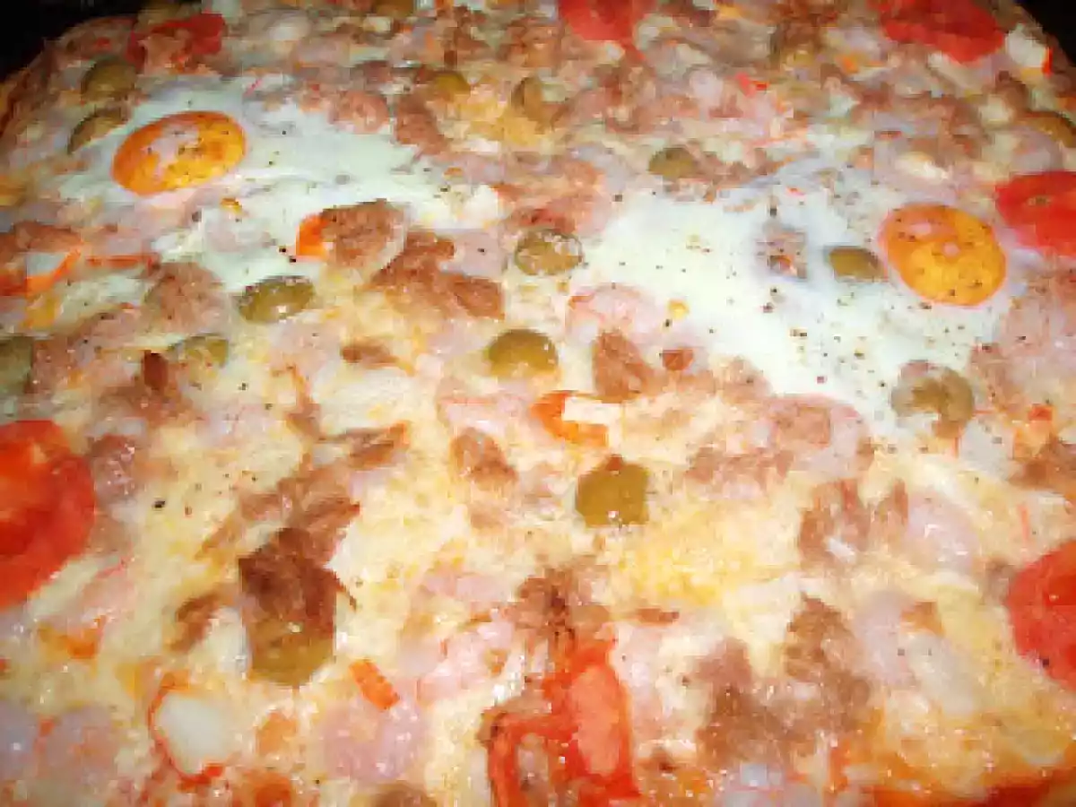 Pizza de mar, tierra y aire