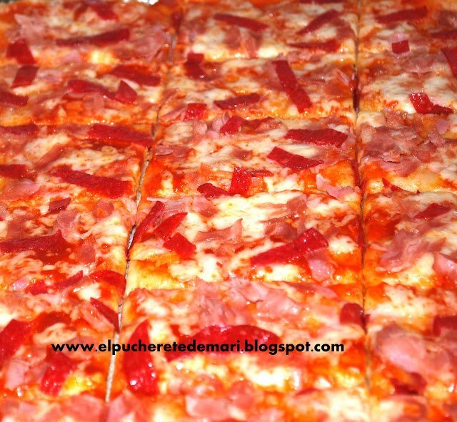 Pizza de salami Receta Petitchef