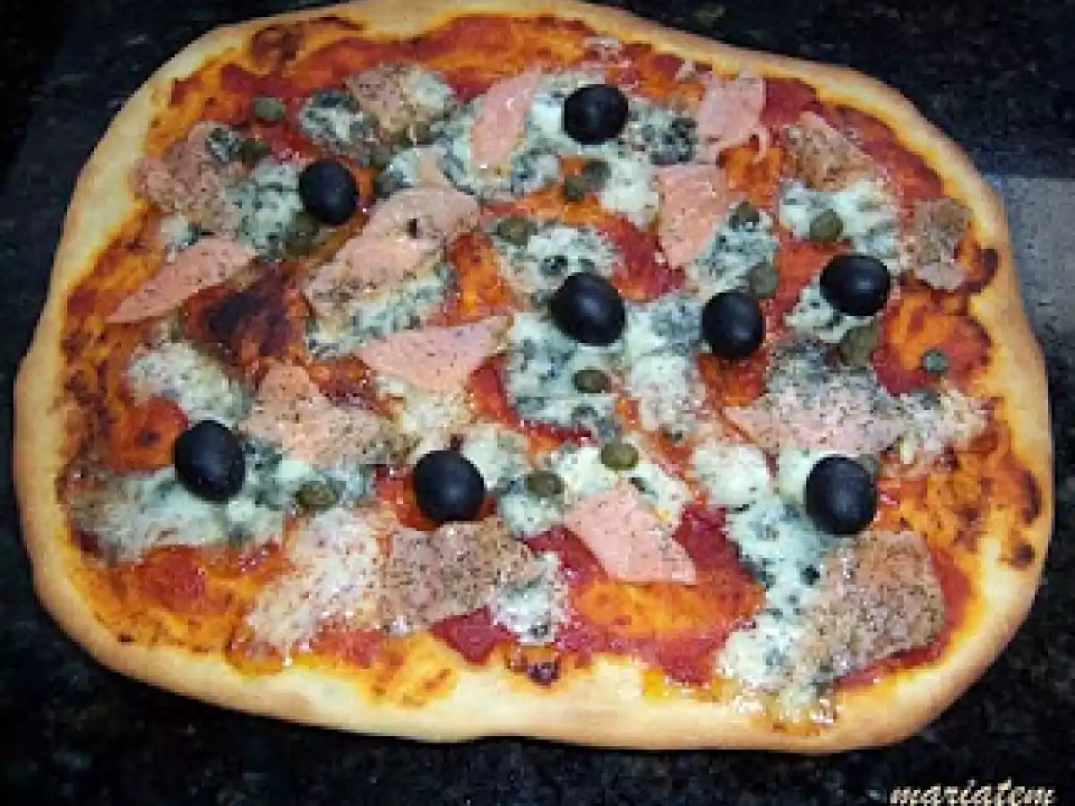 Pizza de salmón ahumado
