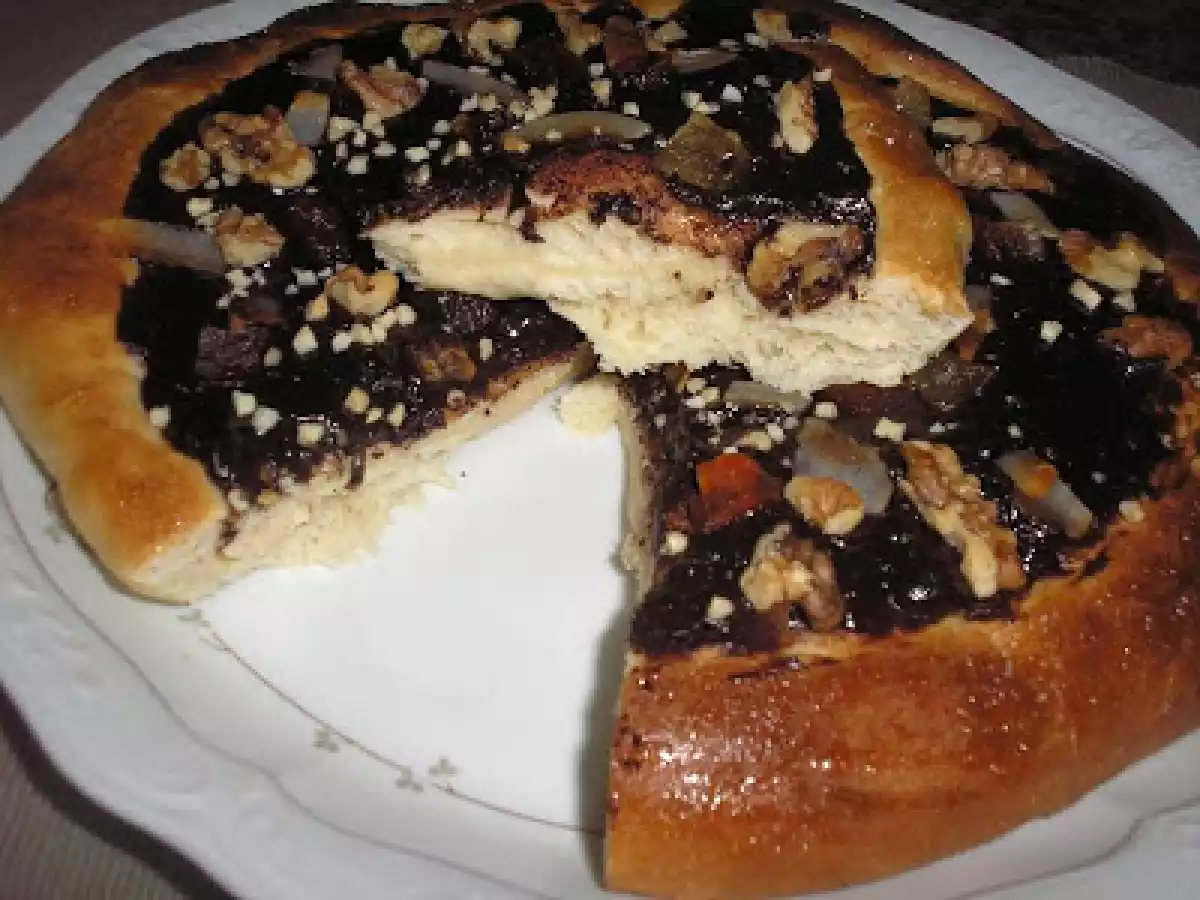 PIZZA DULCE DE CHOCOLATE Y FRUTAS. - foto 2