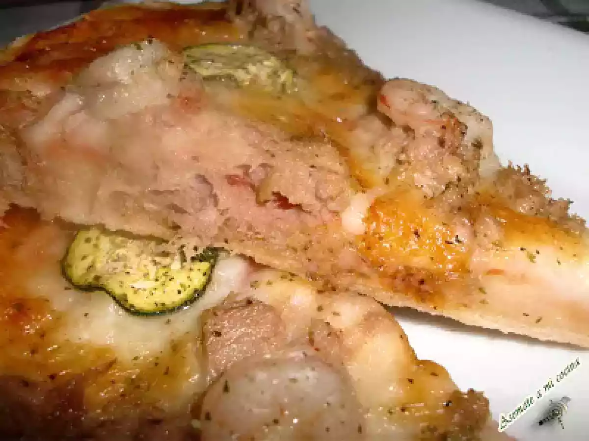 Pizza Dulce Diavola/Pizza de atún, gambas y calabacín - foto 3