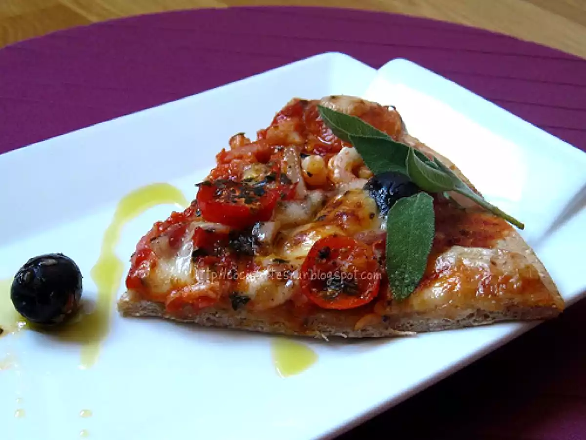 Pizza integral con sésamo (adaptación de una receta de Jamie Oliver) - foto 2