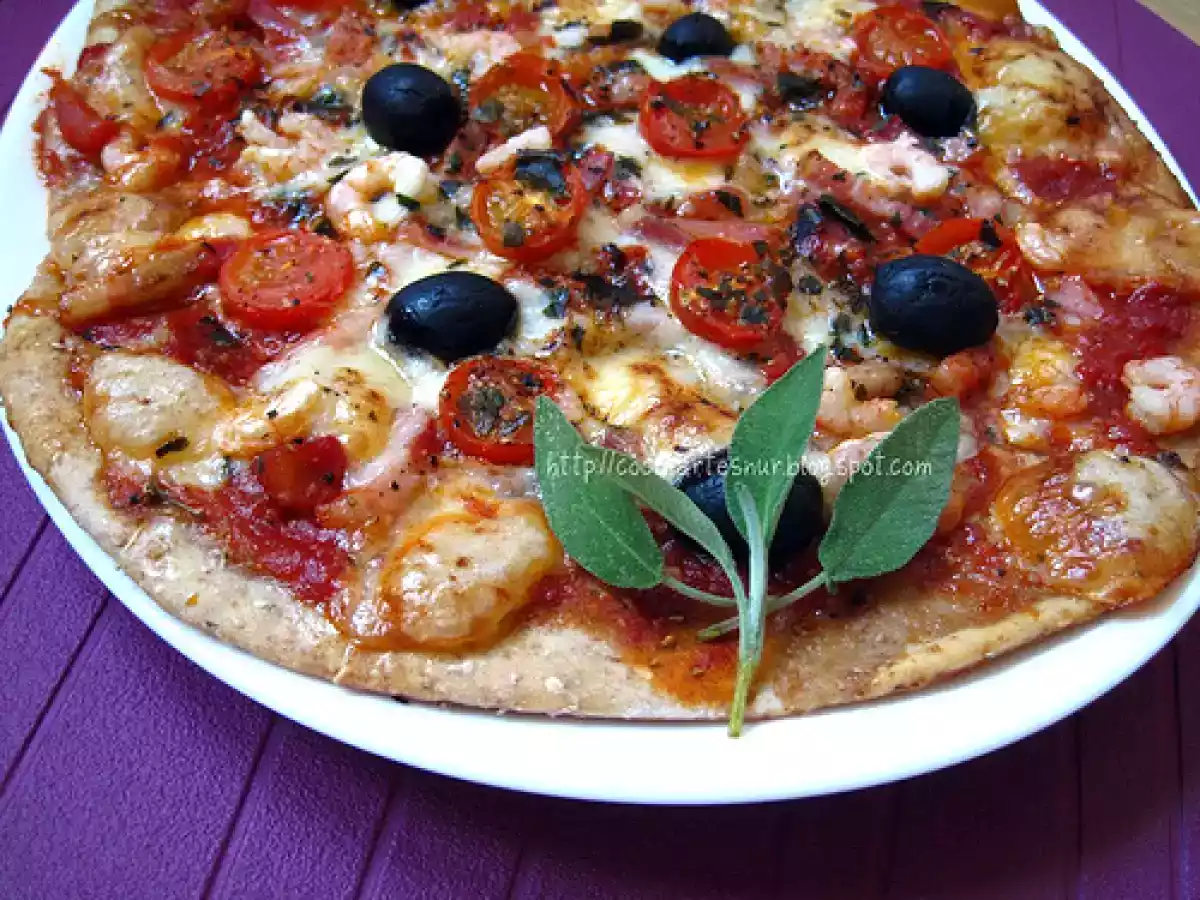 Pizza integral con sésamo (adaptación de una receta de Jamie Oliver) - foto 3