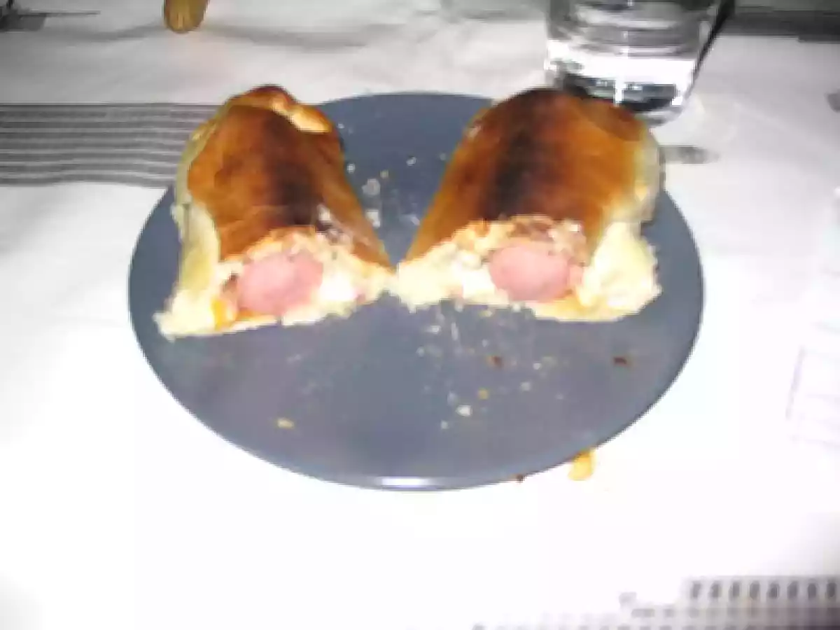 Pizza-Perrito caliente con queso