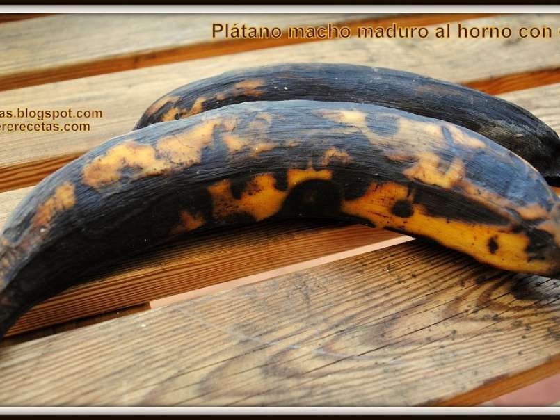 Plátano macho maduro al horno con queso., foto 3