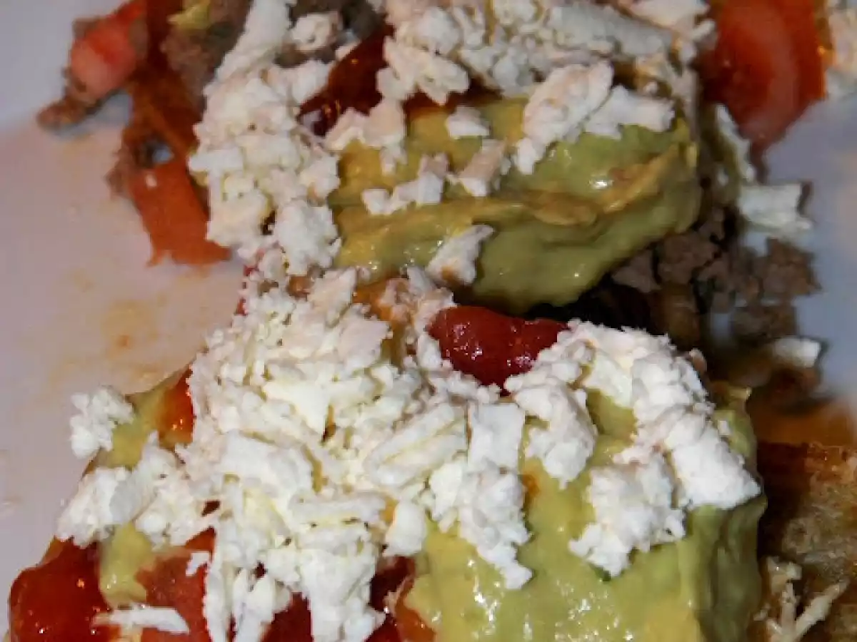 Plátano macho verde frito (tostón, patacón) con carne picada y pollo. - foto 6