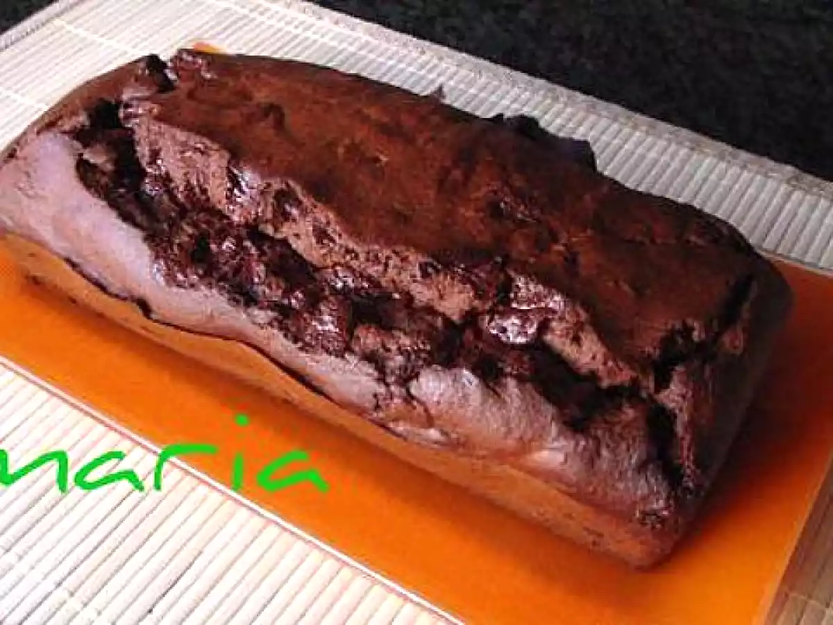 Plum-cake de platanos y chocolate