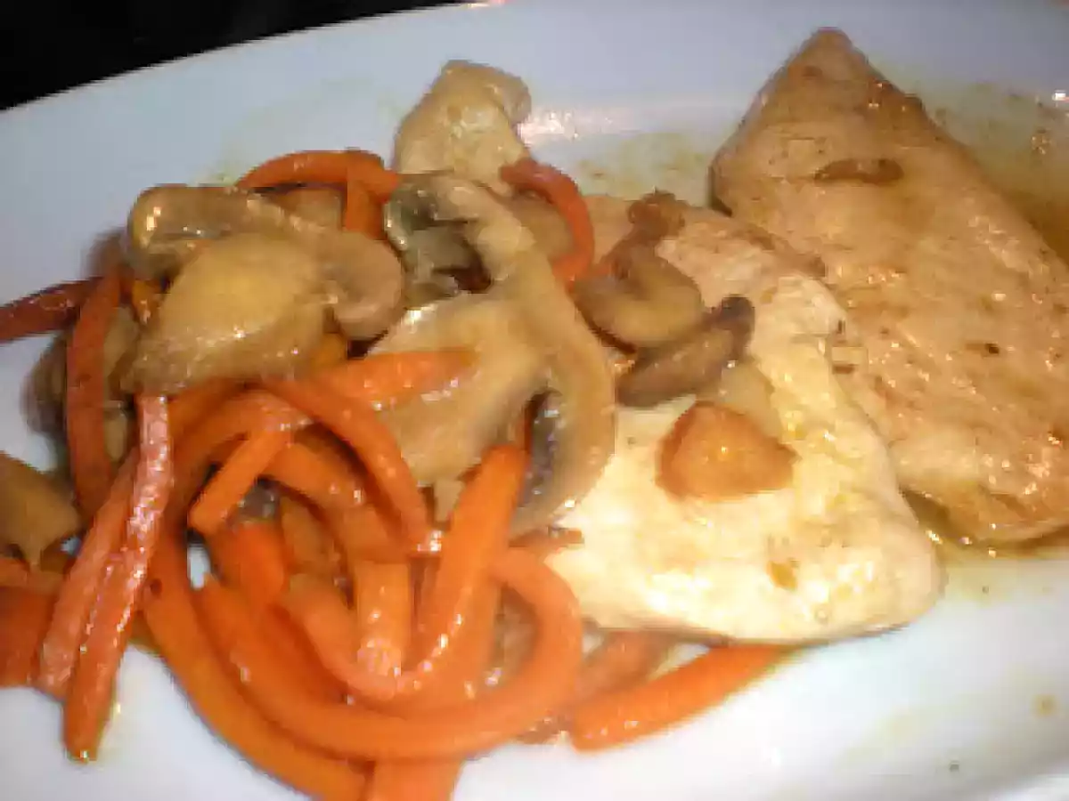 Pollo al brandy con zanahorias y champiñones - foto 6