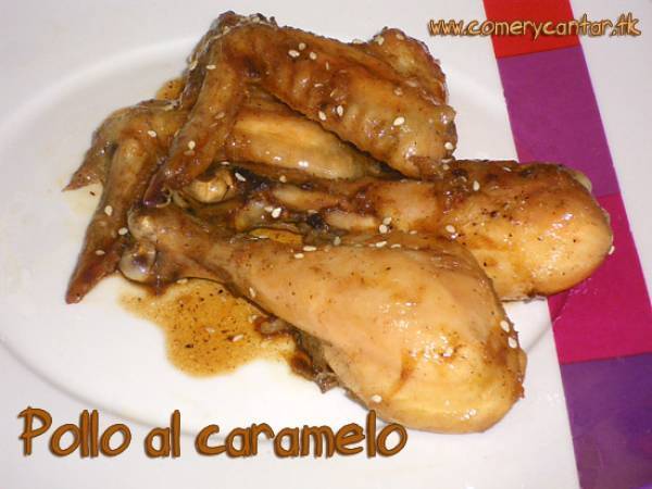 Pollo al caramelo con sésamo