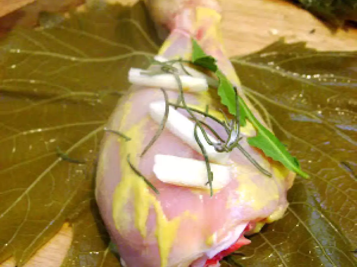 Pollo al Cartoccio de Hojas de Parra con Verduras - foto 2