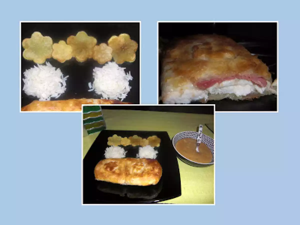 Pollo al hojaldre con Jamón serrano y queso - foto 2