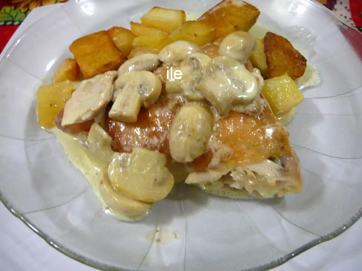 Pollo al horno con crema de champiñones - foto 12