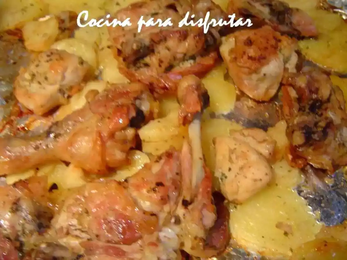Pollo al horno con patatas