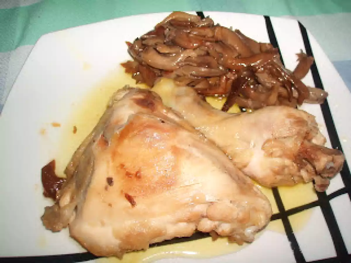 Pollo al horno con setas