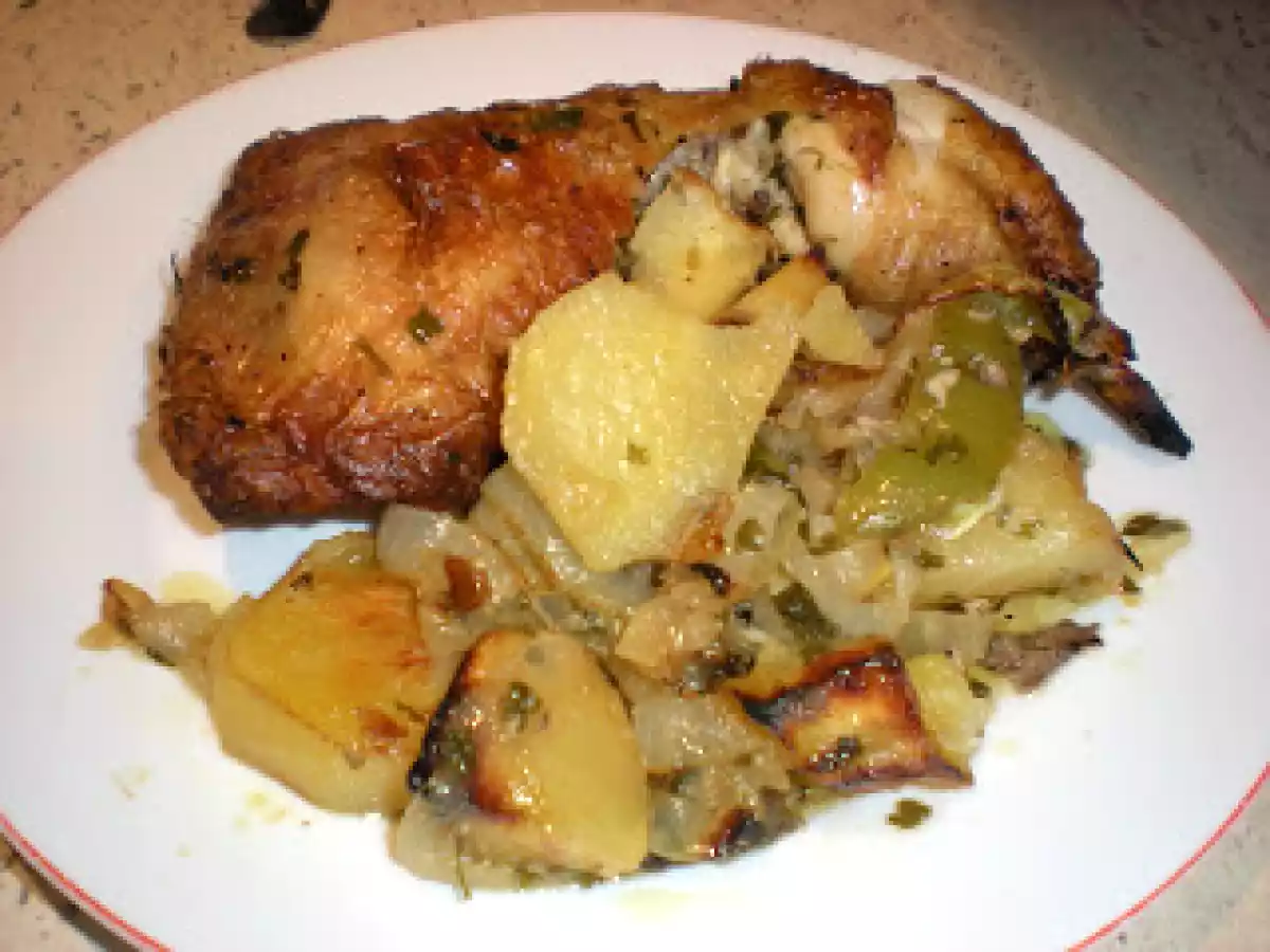 Pollo al horno macerado con limón