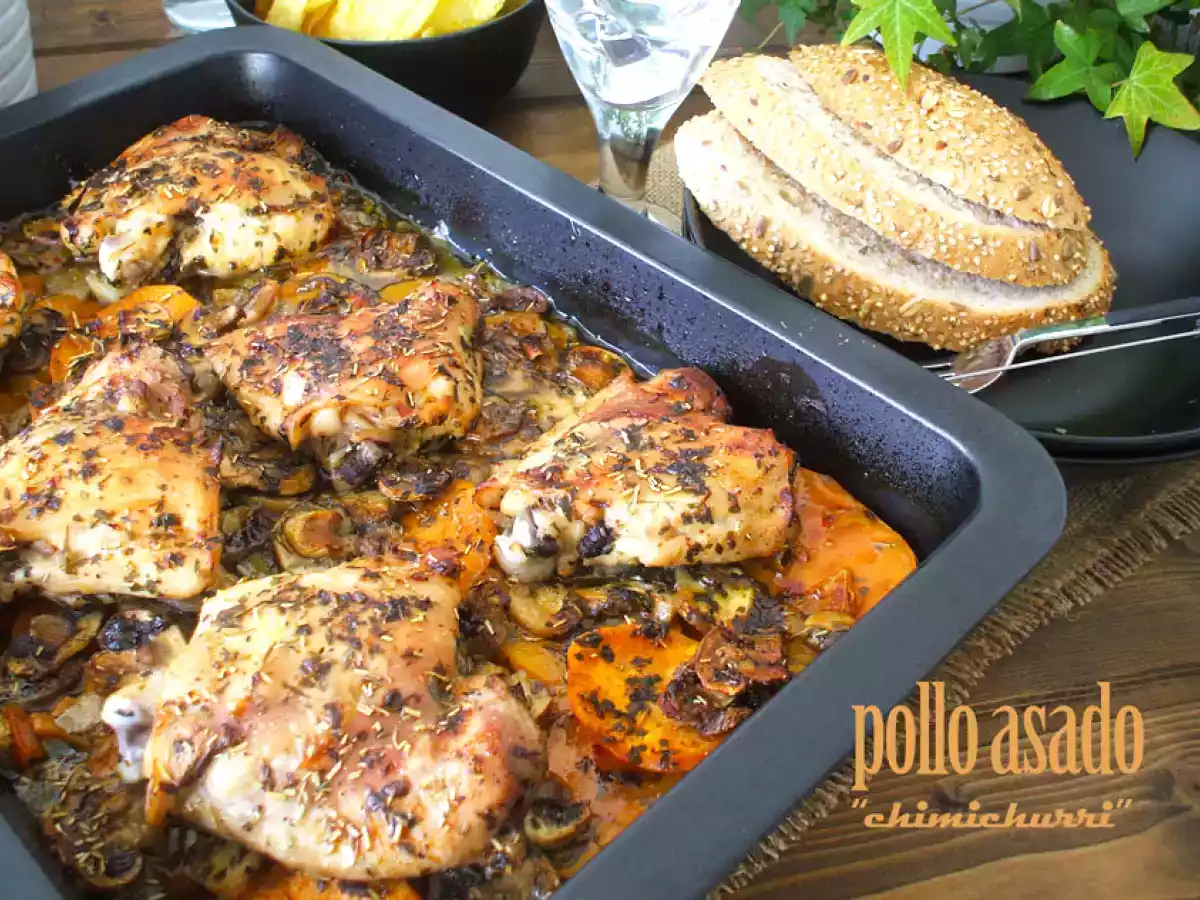 Pollo asado Chimichurri