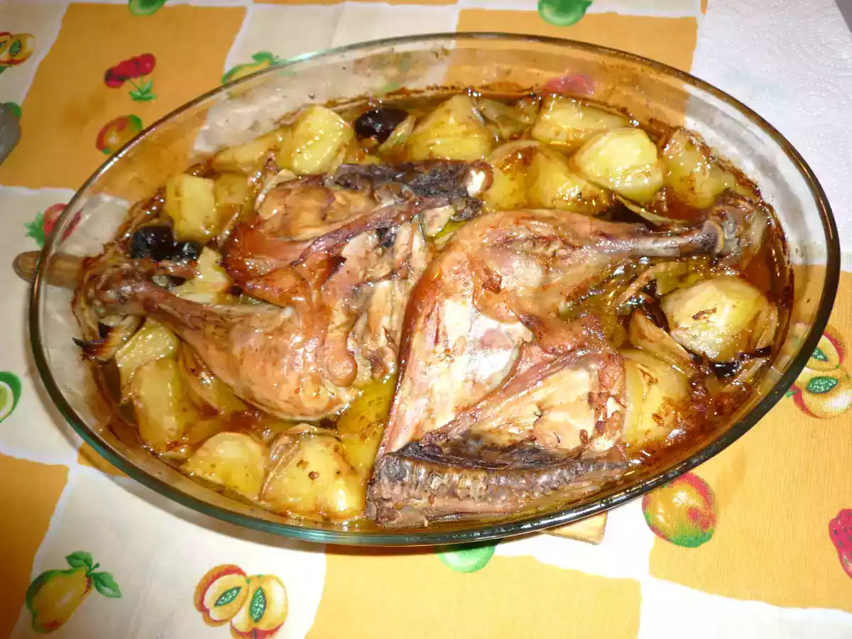 Pollo asado con ciruelas