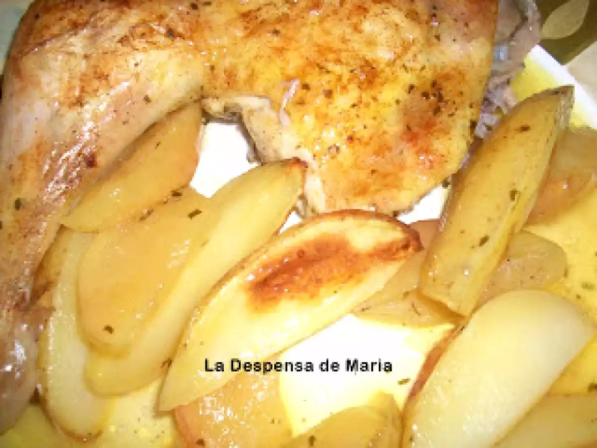 POLLO ASADO CON MANZANA