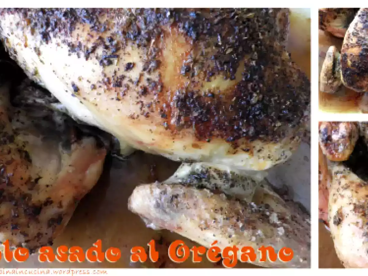 Pollo asado con orégano