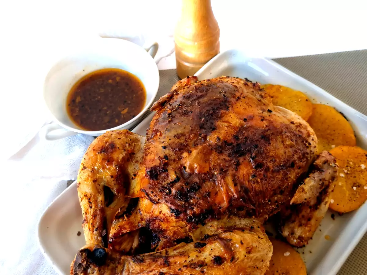 Pollo asado en freidora de aire (con condimento Montreal Steak )