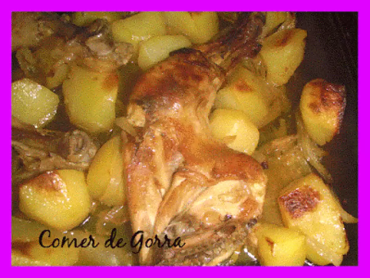 POLLO ASADO ENCEBOLLADO