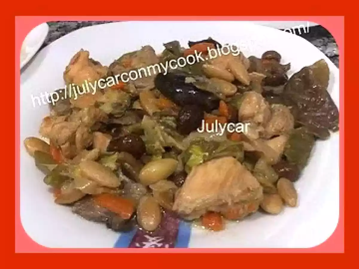 Pollo con almendras setas y soja olla GM D