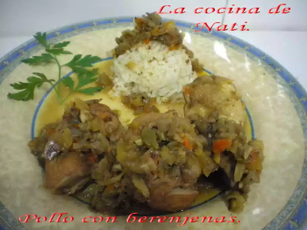 POLLO CON BERENJENAS. - foto 2