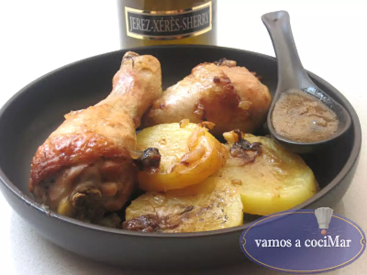 Pollo con ciruelas al Pedro Ximenez