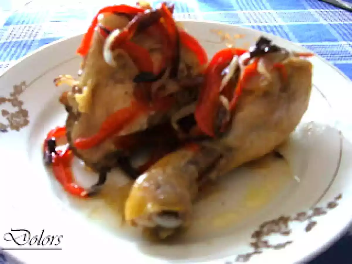 Pollo con jamón al horno