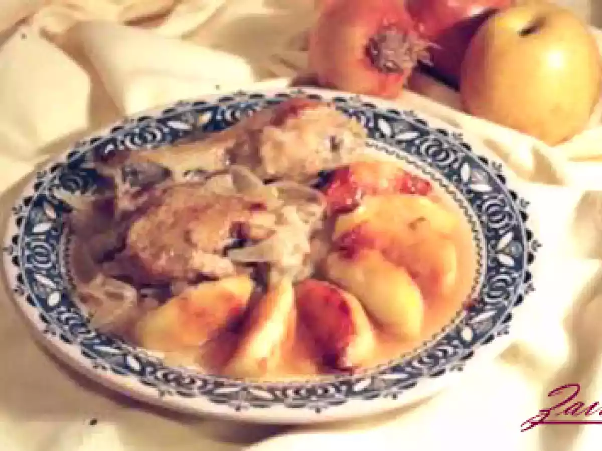 Pollo con manzanas al calvados