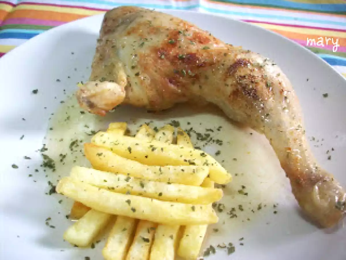 Pollo con patatas en horno turbo convección