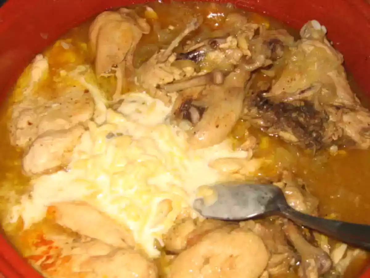 Pollo con salsa de cebolla y queso - foto 2