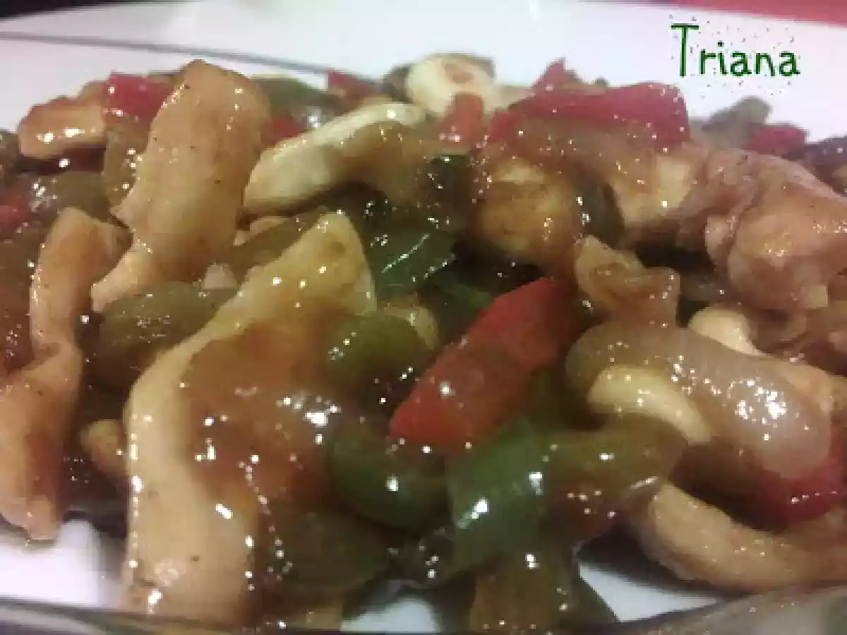 Pollo con salsa de soja y vinagre de manzana