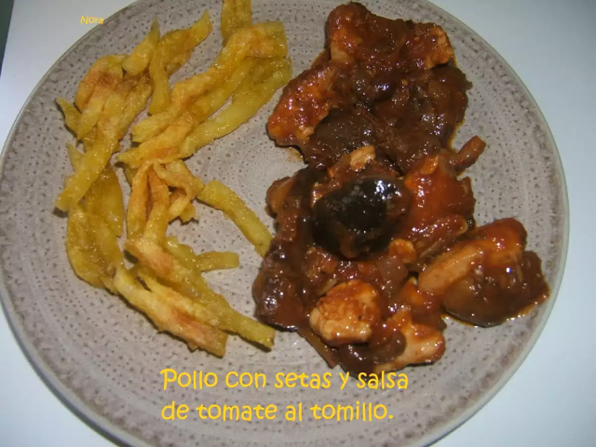 Pollo con setas y salsa de tomate al tomillo. - foto 4