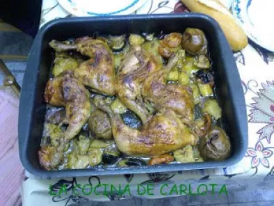 Pollo con verduras al horno facil facil