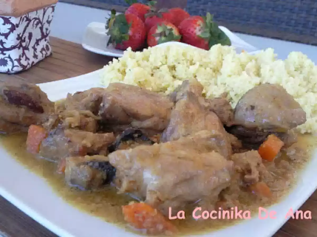 Pollo con verduras en salsa de almendras - foto 2
