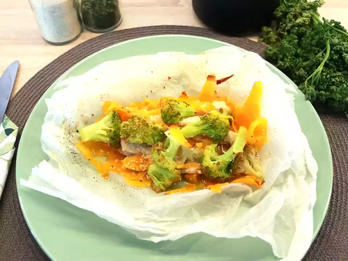 Pollo en papillote (fácil y saludable)