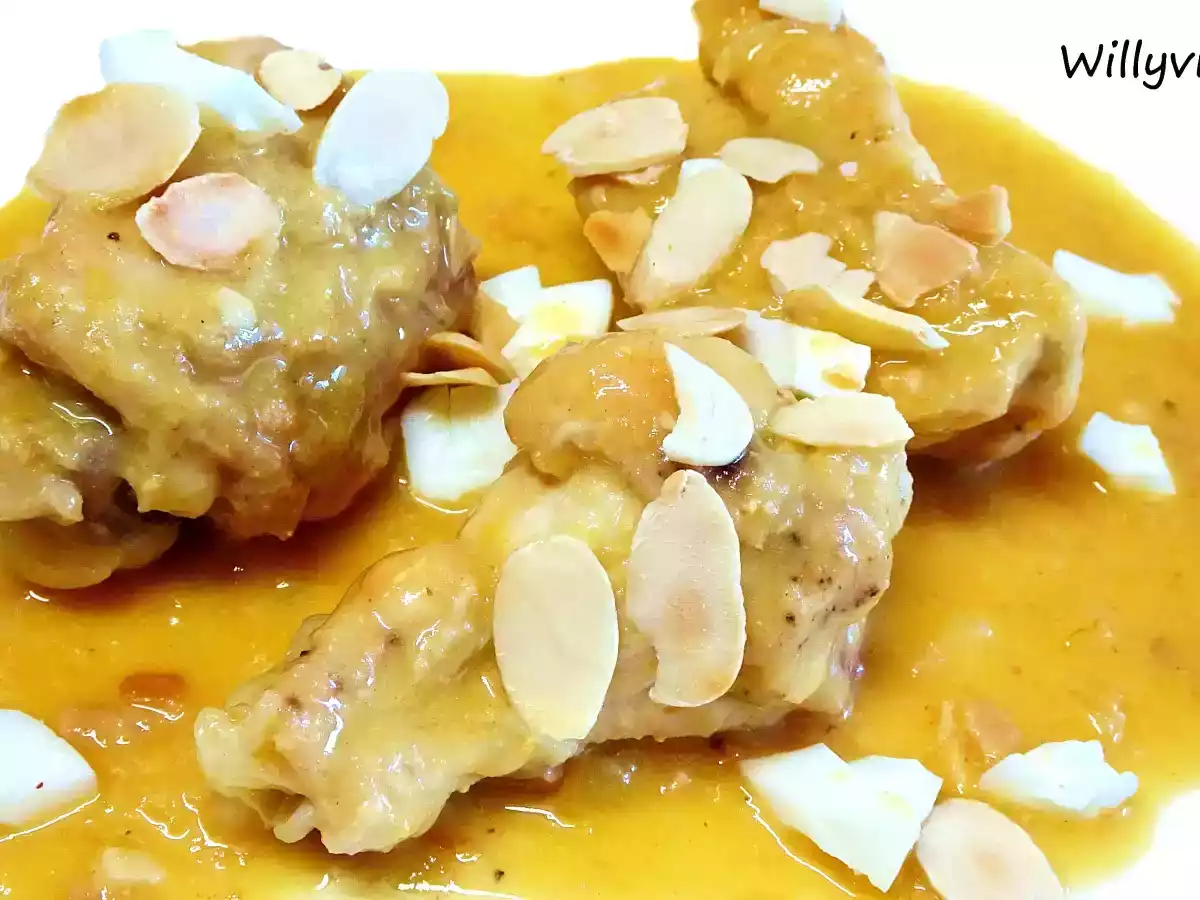 Pollo en pepitoria. Olla exprés