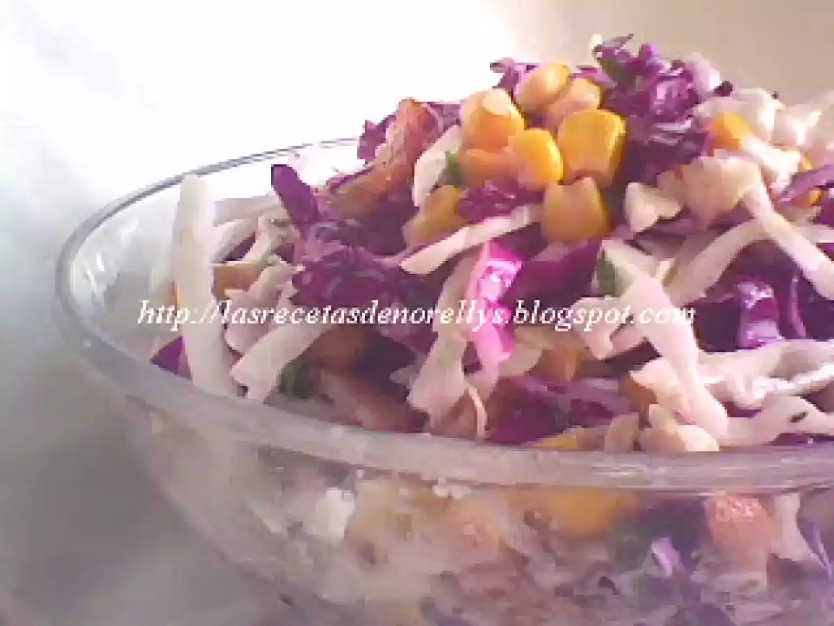 Pollo Frito con Ensalada de Repollo morado y verde - foto 3