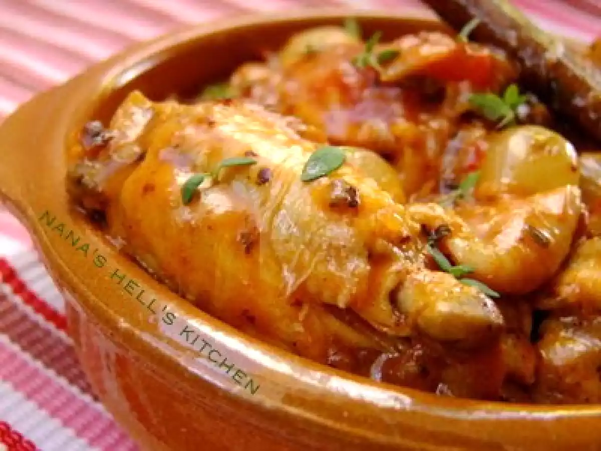 Pollo guisado con especias