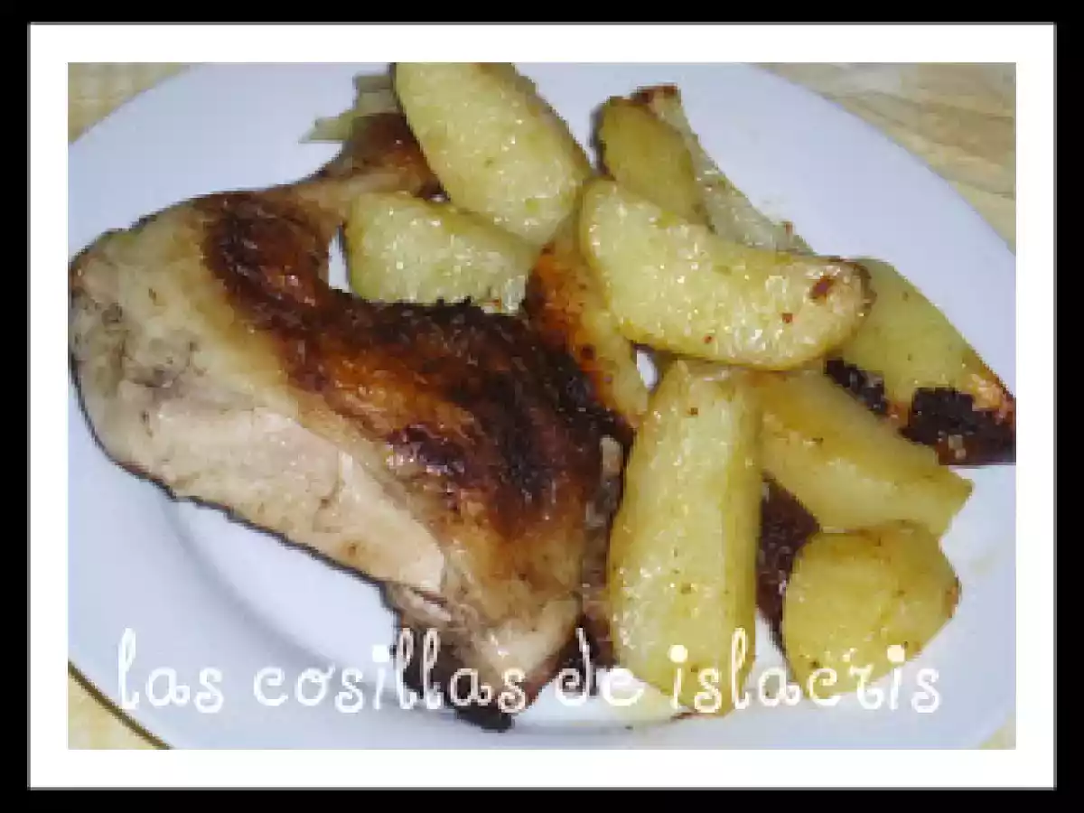 Pollo l´ ast con patatas