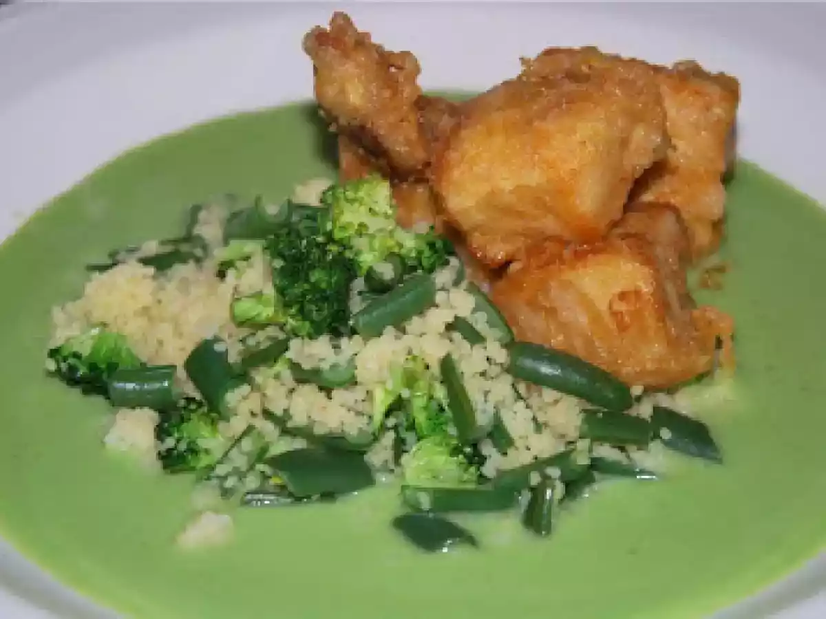 Pollo marinado en tempura