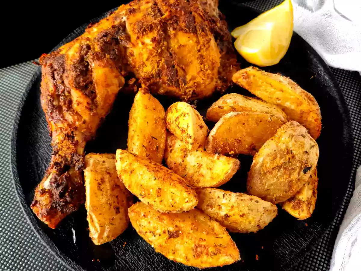 Pollo masala bajo en calorías en freidora de aire