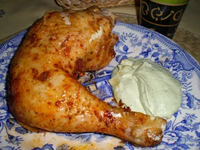 Pollo peruano con mayonesa de jalapenos